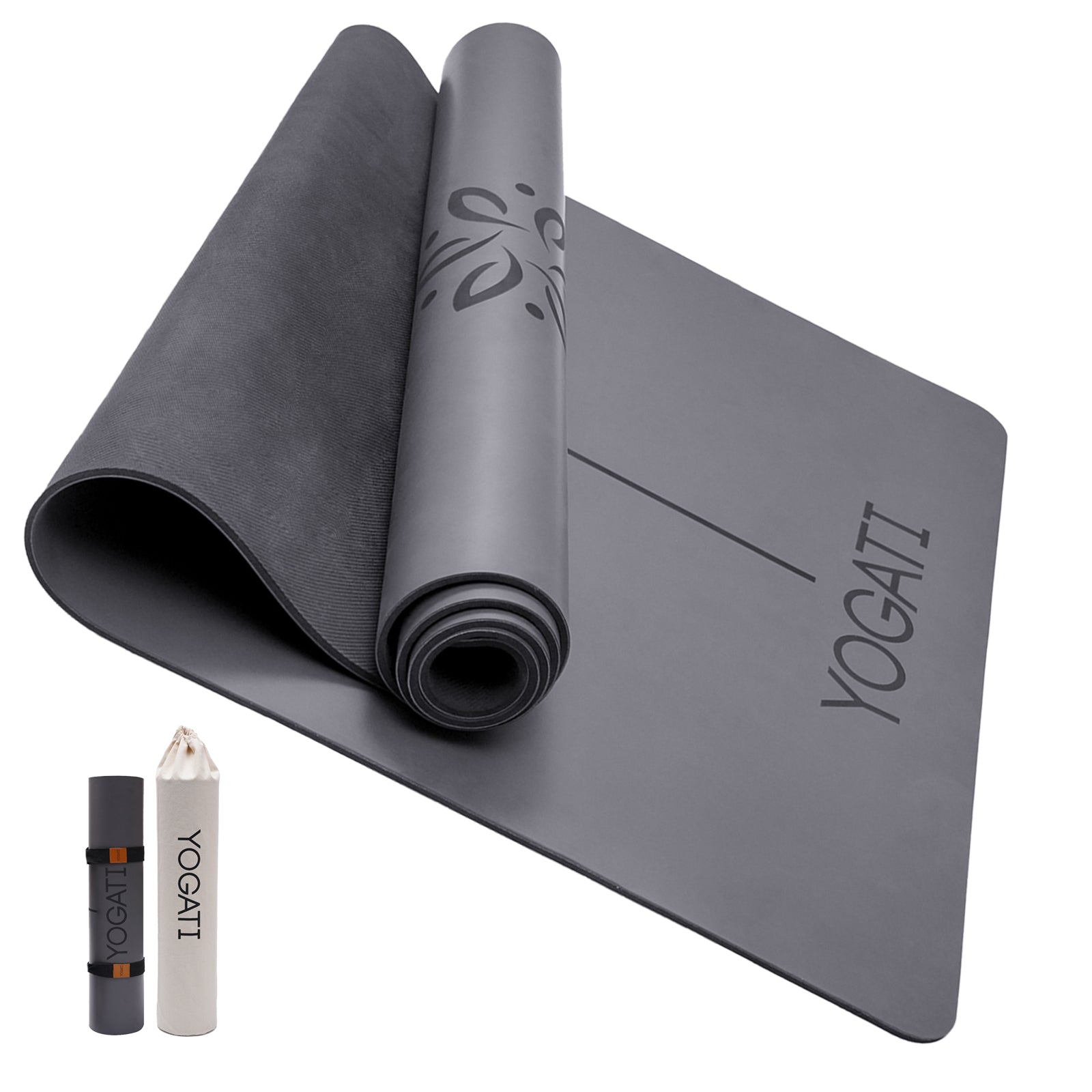 YOGATI Tapis Gris En Caoutchouc YOGATI Tapis Gris En Caoutchouc